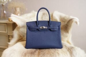 DDMode Hermes 73 Blue Saphir Togo Leather Birkin 30CM Silver Hardware