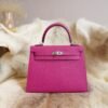 DDMode Wechat Hermes Kelly Sellier 25CM L3 Rose Purple Chevre Leather Silver Hardware