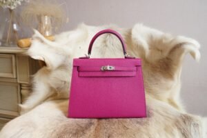DDMode Wechat Hermes Kelly Sellier 25CM L3 Rose Purple Chevre Leather Silver Hardware