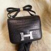 DDMode Wechat Hermes CK89 Nior Matte Crocodile Constance 19CM Silver Hardware