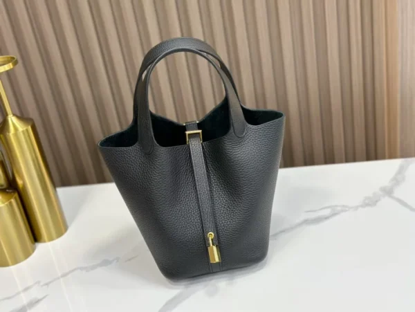 DDMode Factory Picotin Togo Black Gold Hardware 18cm Full Handmade