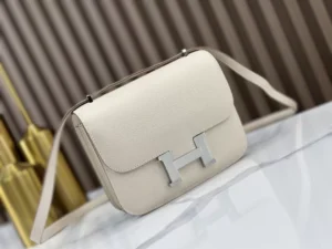 DDMode Hermès Constance Epsom Creamy White Silver Hardware 19cm Full Handmade Phw