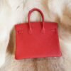 Full Handmade Hermes Q5 Rouge Casaque Birkin 25CM Togo Leather Gold Hardware