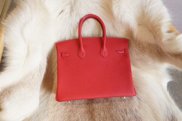 Full Handmade Hermes Q5 Rouge Casaque Birkin 25CM Togo Leather Gold Hardware