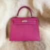 DDMode Wechat Hermes Kelly Sellier 25CM L3 Rose Purple Chevre Leather Silver Hardware