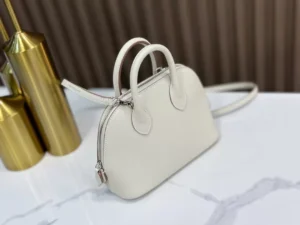 DDMode Hermès Min Bolide Creamy White Silver Hardware 19cm Full Handmade Phw