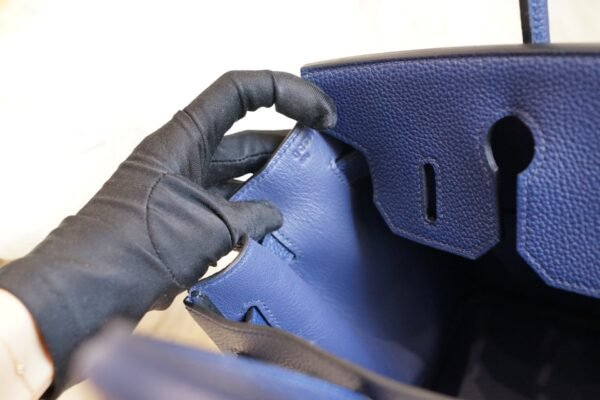 DDMode Hermes 73 Blue Saphir Togo Leather Birkin 30CM Silver Hardware