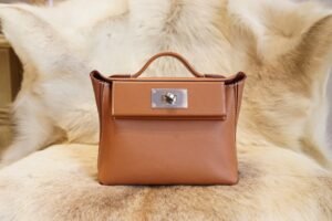 DDMode Hermes CK37 Gold Evercolor Leather Mini Kelly 2424 Silver Hardware