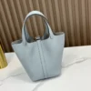DDMode Factory Picotin Togo Linen blue Silver Hardware 18cm Full Handmade