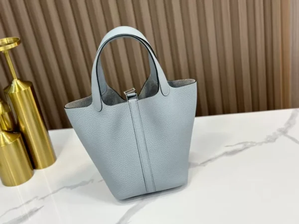 DDMode Factory Picotin Togo Linen blue Silver Hardware 18cm Full Handmade