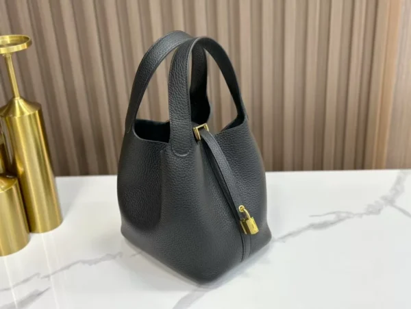 DDMode Factory Picotin Togo Black Gold Hardware 18cm Full Handmade