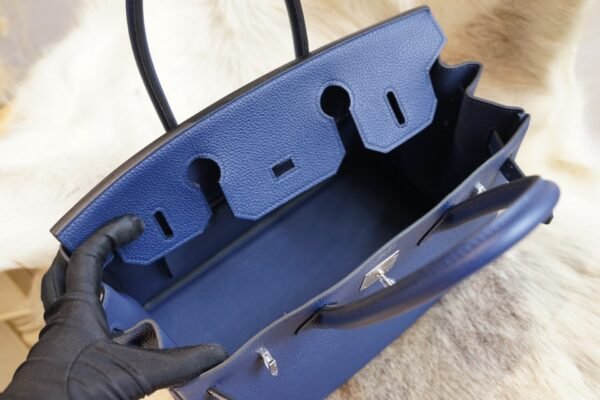 DDMode Hermes 73 Blue Saphir Togo Leather Birkin 30CM Silver Hardware
