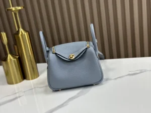 DDMode Factory Mini Lindy Togo Linen blue Gold Hardware 19cm Full Handmade