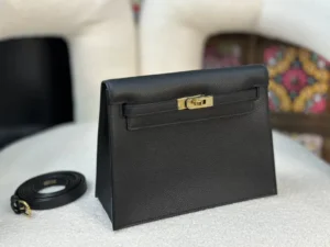 DDMode Hermès Kelly Danse Evercolor Black Gold Hardware 24cm Full Handmade Ghw