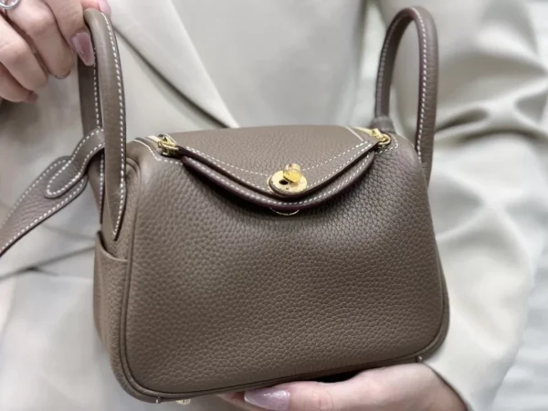 DDMode Factory Mini Lindy Togo Etoupe Grey Gold Hardware 19cm Full Handmade