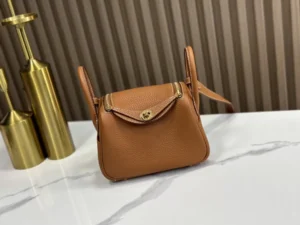 DDMode Factory Mini Lindy Togo Golden Brown Gold Hardware 19cm Full Handmade