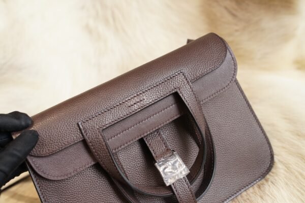 DDMode Factory Hermes 46 Ebene Barenia Leather Halzan 25CM Silver Hardware