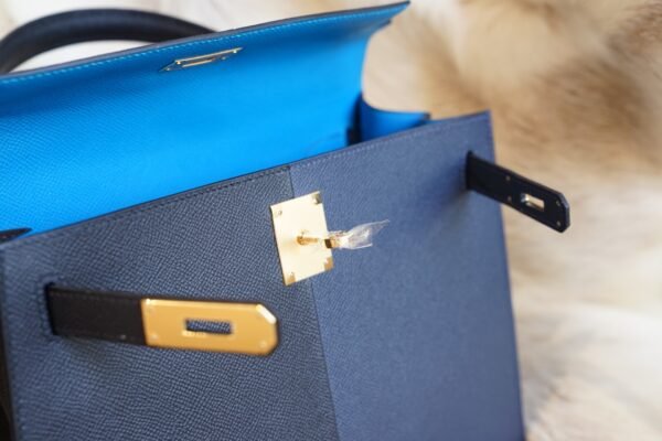 DDMode Whatsapp Hermes 89 Nior / 2Z Blue Nuit Epsom Kelly 28CM Gold Hardware