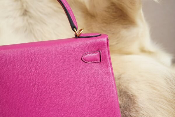 DDMode Factory Hermes Kelly 28CM L3 Rose Purple Chevre Leather Gold Hardware