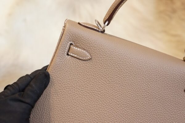 DDMode Factory Hermes CK18 Etoupe Togo Leather Kelly 25CM Silver Hardware