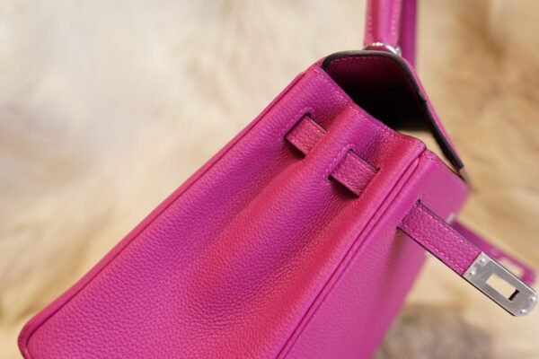 DDMode Hermes L3 Rose Purple Togo Leather Kelly Retourne 25CM Silver Hardware