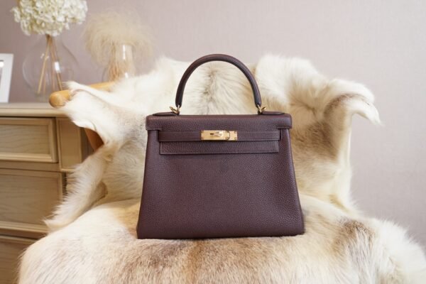 DDMode Hermes Kelly 25CM CK55 Rouge H Togo Leather Gold Hardware