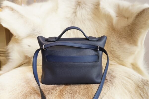 DDMode Hermes 2Z Blue Nuit Mini Kelly 2424 Evercolor Leather Silver Hardware