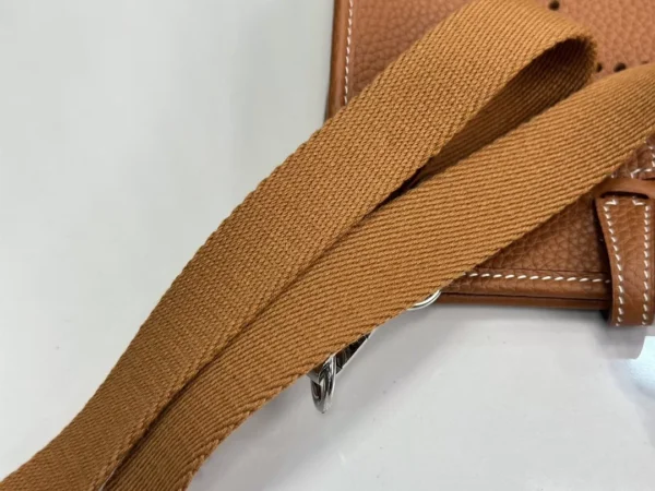 DDMode Hermès Mini Evelyne Togo Golden Brown Silver Hardware 16cm Full Handmade Phw