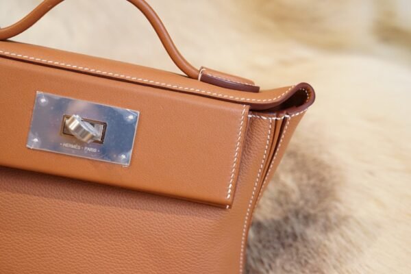DDMode Hermes CK37 Gold Evercolor Leather Mini Kelly 2424 Silver Hardware
