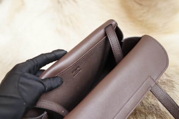 DDMode Factory Hermes 46 Ebene Barenia Leather Halzan 25CM Silver Hardware