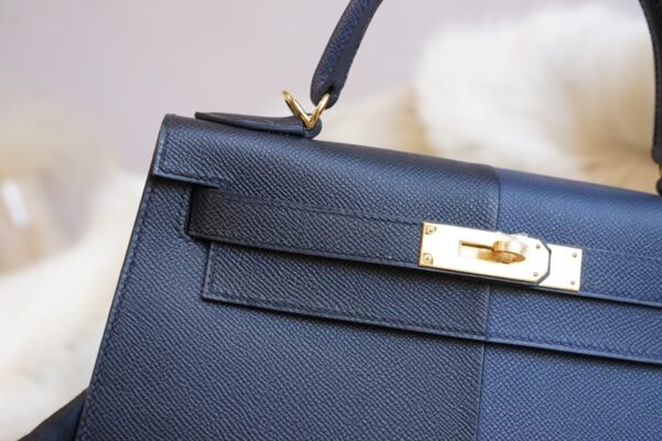 DDMode Whatsapp Hermes 89 Nior / 2Z Blue Nuit Epsom Kelly 28CM Gold Hardware