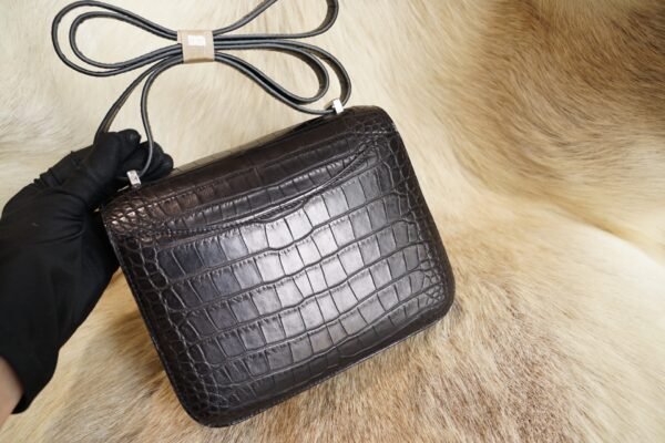 DDMode Wechat Hermes CK89 Nior Matte Crocodile Constance 19CM Silver Hardware