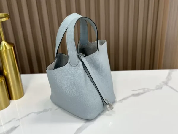 DDMode Factory Picotin Togo Linen blue Silver Hardware 18cm Full Handmade