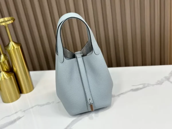 DDMode Factory Picotin Togo Linen blue Silver Hardware 18cm Full Handmade
