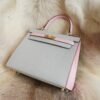 DDMode Hermes T0 Blue Brume / 3Q Rose Sakura Chevre Kelly 25CM Brush Gold
