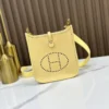 DDMode Hermès Mini Evelyne Togo Light Yellow Silver Hardware 16cm Full Handmade Phw