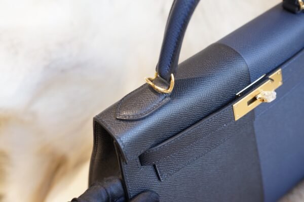 DDMode Whatsapp Hermes 89 Nior / 2Z Blue Nuit Epsom Kelly 28CM Gold Hardware