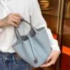 DDMode Factory Picotin Togo Linen blue Silver Hardware 18cm Full Handmade