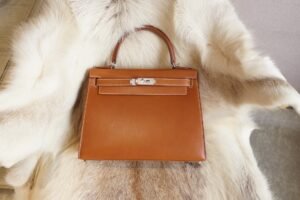 DDMode Wechat Hermes 34 Fauve Barenia Leather Kelly Sellier 28CM Silver Hardware