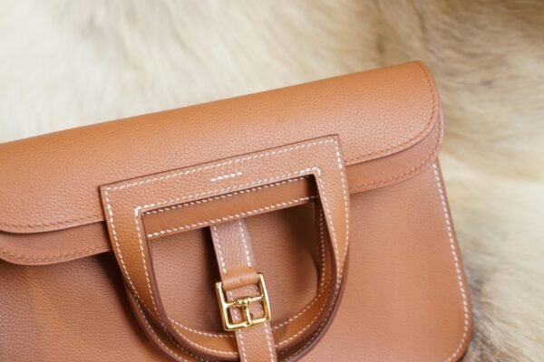 DDMode Factory Hermes Halzan 25CM CK37 Gold Evercolor Leather Gold Hardware