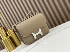 DDMode Hermès Constance Epsom Etoupe Grey Silver Hardware 19cm Full Handmade Phw