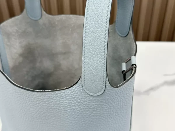 DDMode Factory Picotin Togo Linen blue Silver Hardware 18cm Full Handmade
