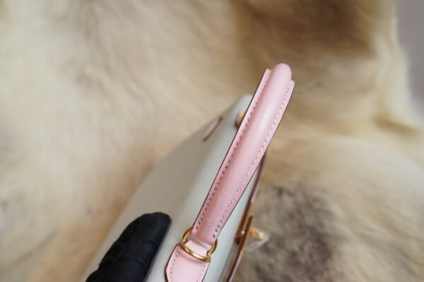 DDMode Hermes T0 Blue Brume / 3Q Rose Sakura Chevre Kelly 25CM Brush Gold