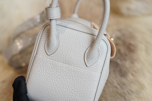 DDMode Hermes Mini Lindy 19CM CK80 Gris Pearl Clemence Gold Hardware