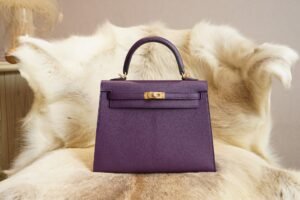 DDMode Hermes 59 Raisin Kelly 25CM Chevre Leather Gold Hardware