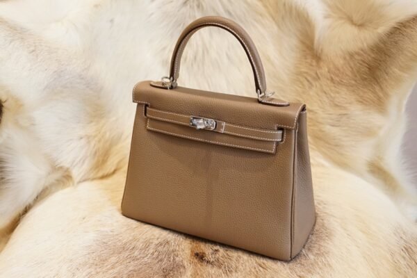 DDMode Factory Hermes CK18 Etoupe Togo Leather Kelly 25CM Silver Hardware
