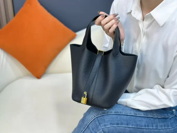 DDMode Factory Picotin Togo Black Gold Hardware 18cm Full Handmade