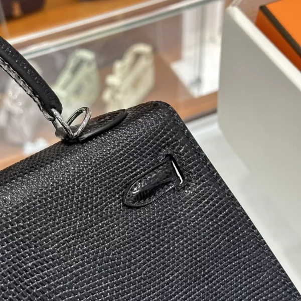 DDMode Factory Kelly Lizard Black Silver Hardware 25cm Full Handmade