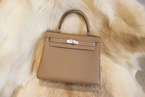 DDMode Factory Hermes CK18 Etoupe Togo Leather Kelly 25CM Silver Hardware