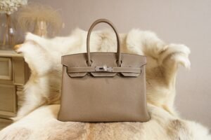 DDMode Hermes Togo Leather Birkin 30CM CK18 Etoupe Silver Hardware